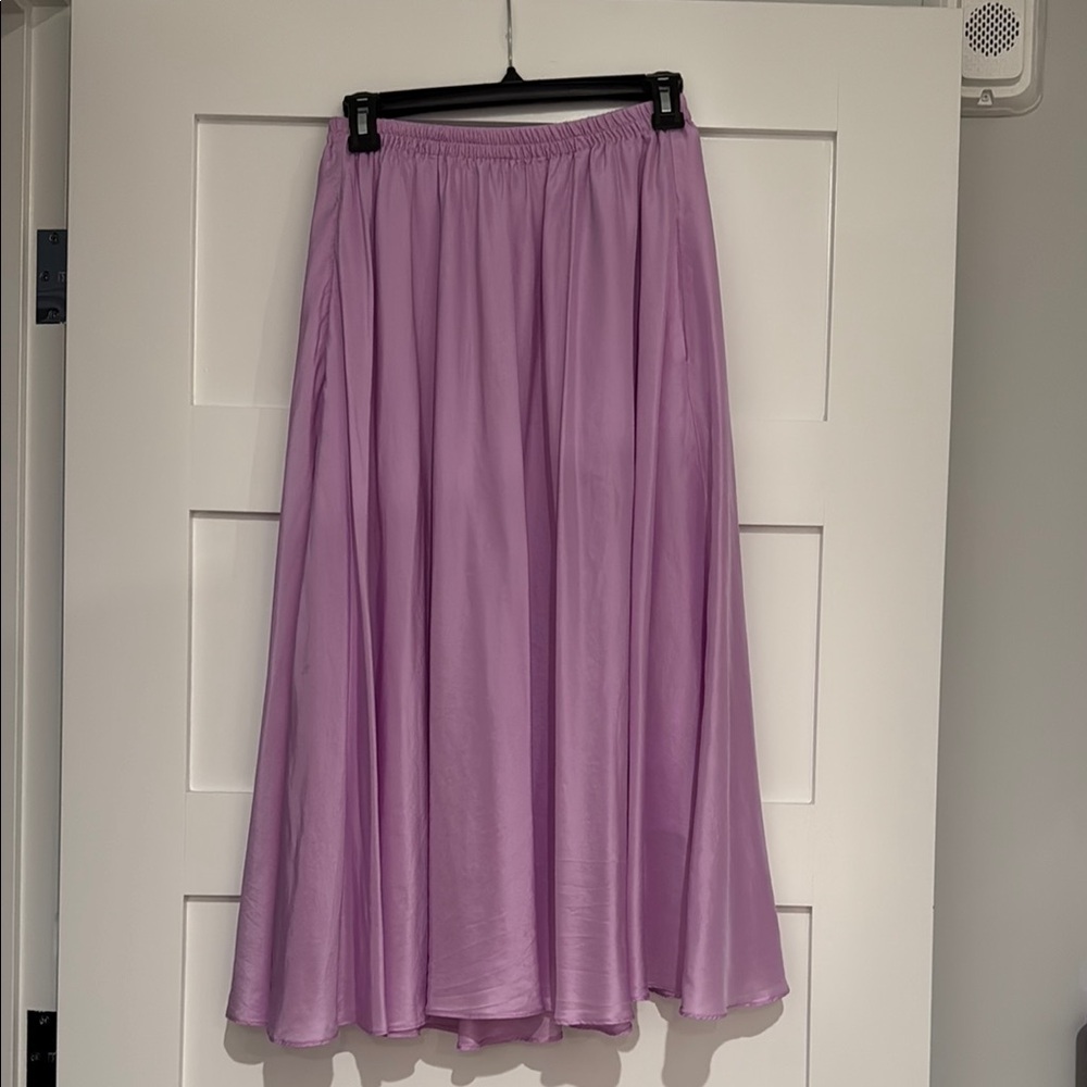 Purple A-Line Midi Skirt for Casual Wear